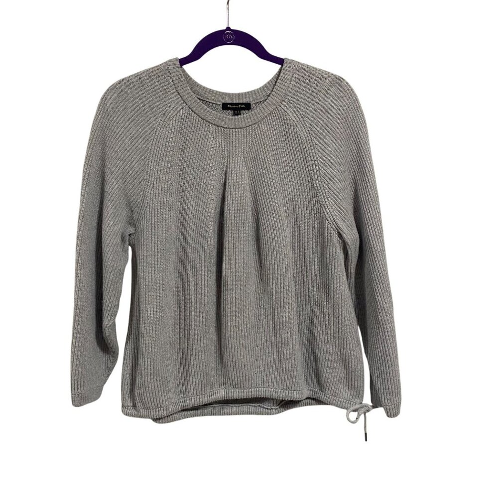 Massimo Dutti Gray Ribbed Cinch Waist‎ Sweater Women's Size M